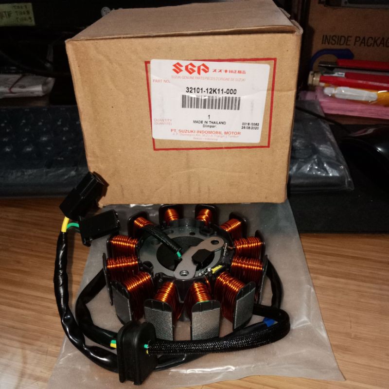 SPULL SPUL STATOR COMP MAGNET SATRIA FU FI INJEK INJEKSI BANDIT GSX 150 ORIGINAL ORI ASLI SUZUKI SGP