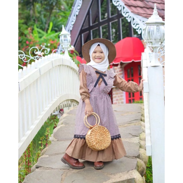 Gamis Anak Perempuan Lebaran 2023 / Gamis Anak  Ruffle Kotak 2-7 tahun