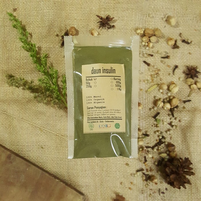 

DAUN INSULIN BUBUK 100 GR / Smallanthus Sonchifolius / MURNI / JSR