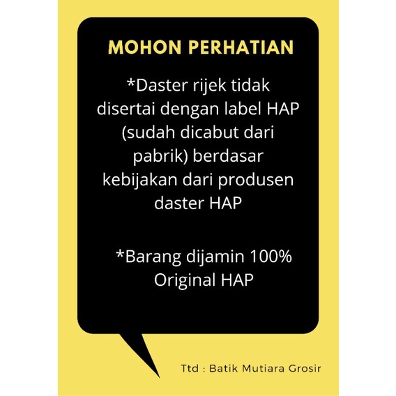 Daster Kelelawar Tali Tengah HAP Rijek Sablon Lowo TT LD 140
