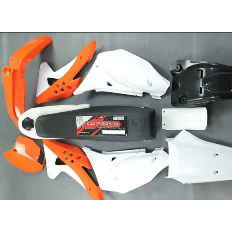 cover body set klx gordon orange putih
