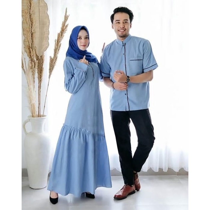 CP Gamis Denim - gamis couple gamis couple pasangan gamis couple keluarga gamis couple suami istri