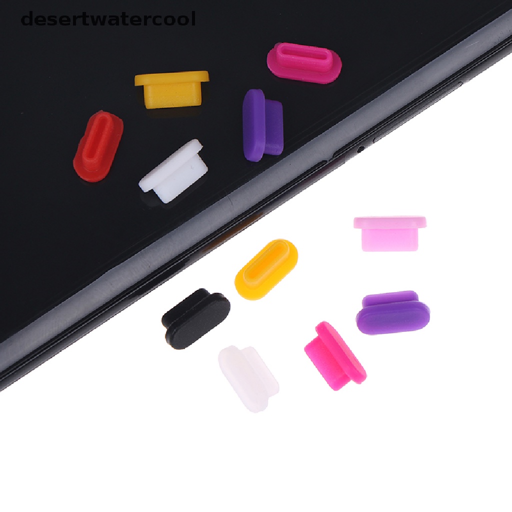 Deid 5Pcs / Set plug Penutup Port Usb Tipe-c anti Debu Bahan Silikon Warna-Warni