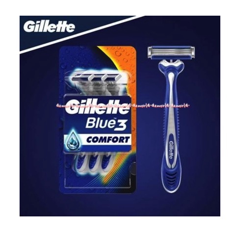 Gillette Blue 3 Comfort 2pcs Pisau Cukur Pria Gilete Biru Gillete Blue3 Comforts Gillete Komofort Gilette Biru Shave Shaving