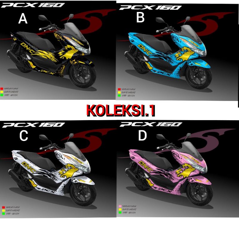 Decal PCX New 160 Full Body Variasi Motif Warna Hitam Kuning