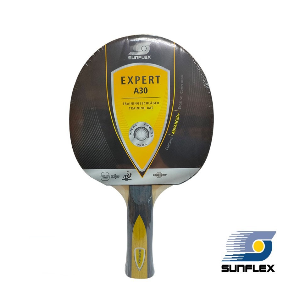 Sunflex Expert A30 Bet Tenis Meja Bat Pingpong Rakitan Pabrik Advanced Tebal Karet 1.5 Standar ITTF