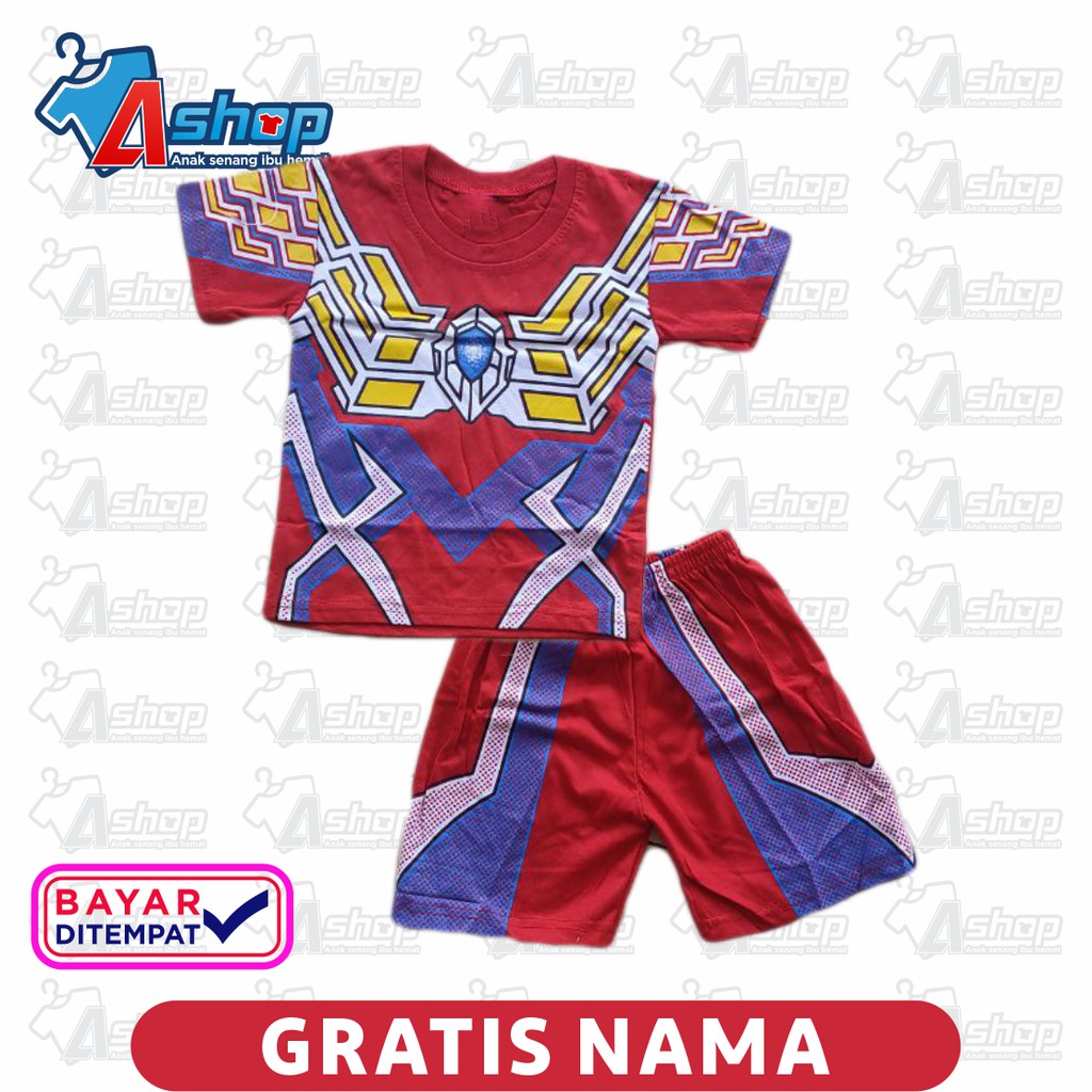 Baju Anak Setelan Ultraman Pendek Gratis SablonNama