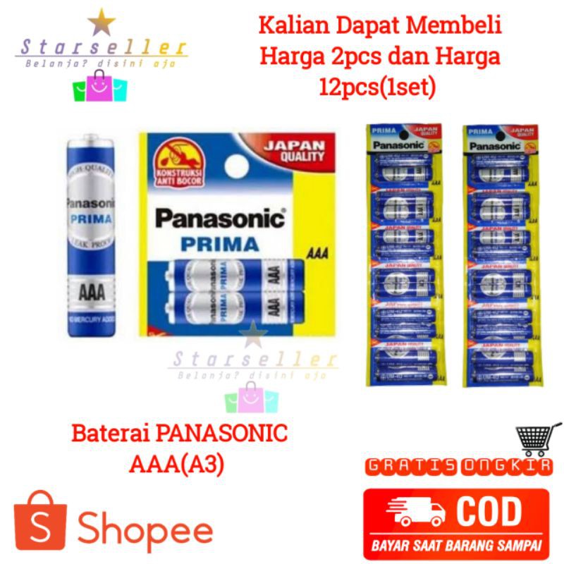 Baterai Panasonic AAA biru baterai A3