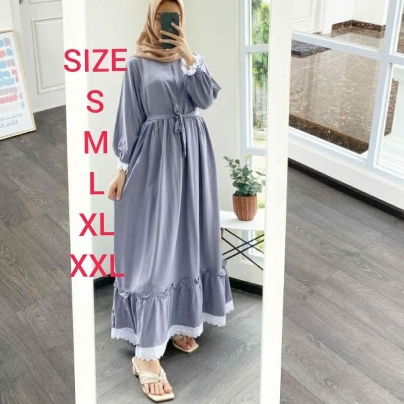 GAMIS SYEGA RUFFLE MOSCREPE / GAMIS SOGAN / GAMIS RENDA PREMIUM / DRESS MUSLIM TERMURAH