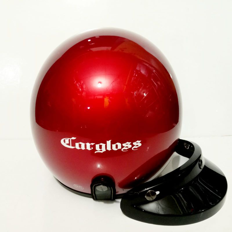 helmet carglos merah maroon glosy