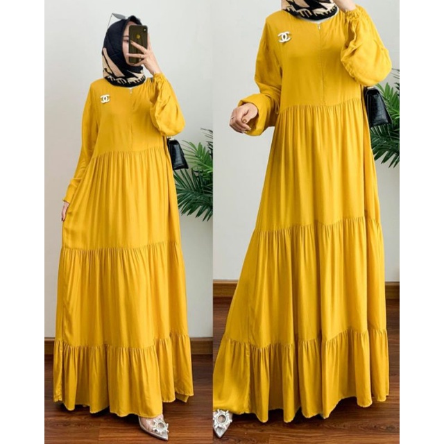 BELLA DRESS / BASIC DRESS RAYON / DRESS SUSUN TIGA / GAMIS CANDA