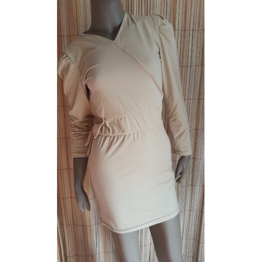 DRESS V NECK LENGAN PANJANG IMPORT