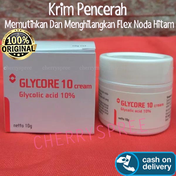 GLYCORE 10% Whitening Cream Krim Pencerah Pemutih Wajah Hilangkan Pigmentasi Flex Noda Hitam Wajah M