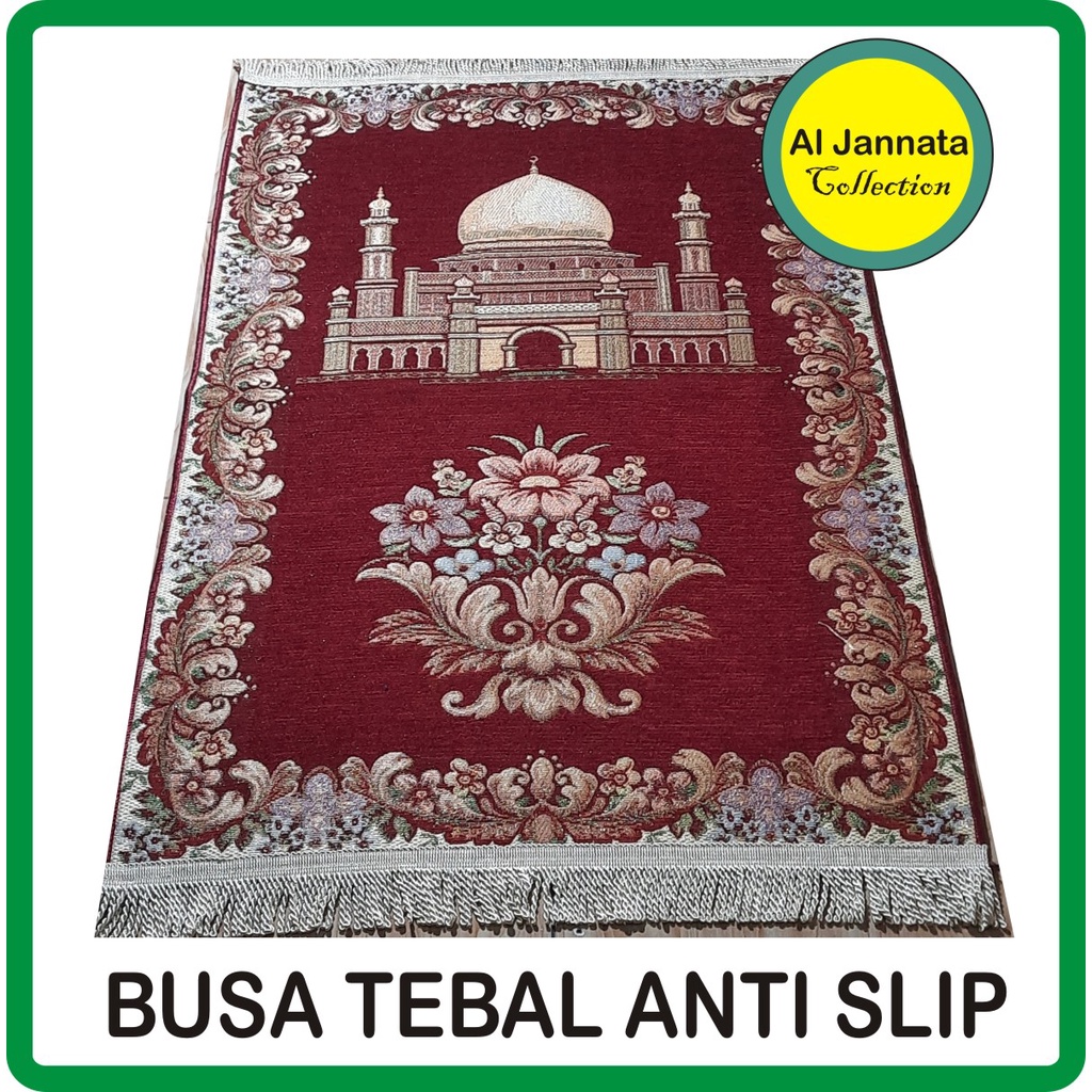 Sajadah Tebal Turki Merah Motif Melati