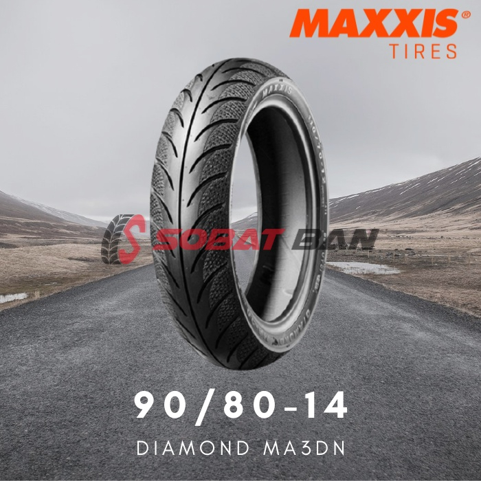 Ban Luar Maxxis MA3DN Diamond Matic 90/80-14 Tubeless || GRATIS PENTIL TUBELESS