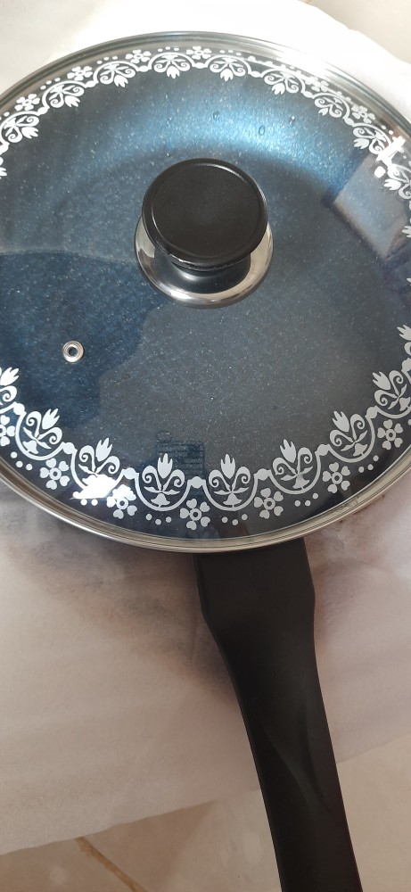 Terbaru Motif Bunga Tutup Panci Kaca Dengan Kaki Diameter +/- 27.8 Cm (panci Uk 28cm) + Handle Bulat