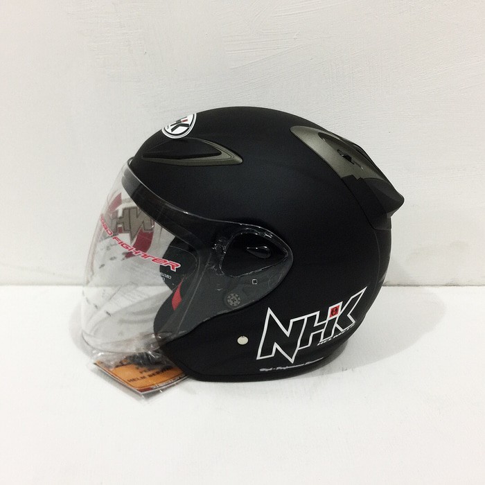 Untuk Anda Helm NHK R6 Solid Black Doff Hitam Dop