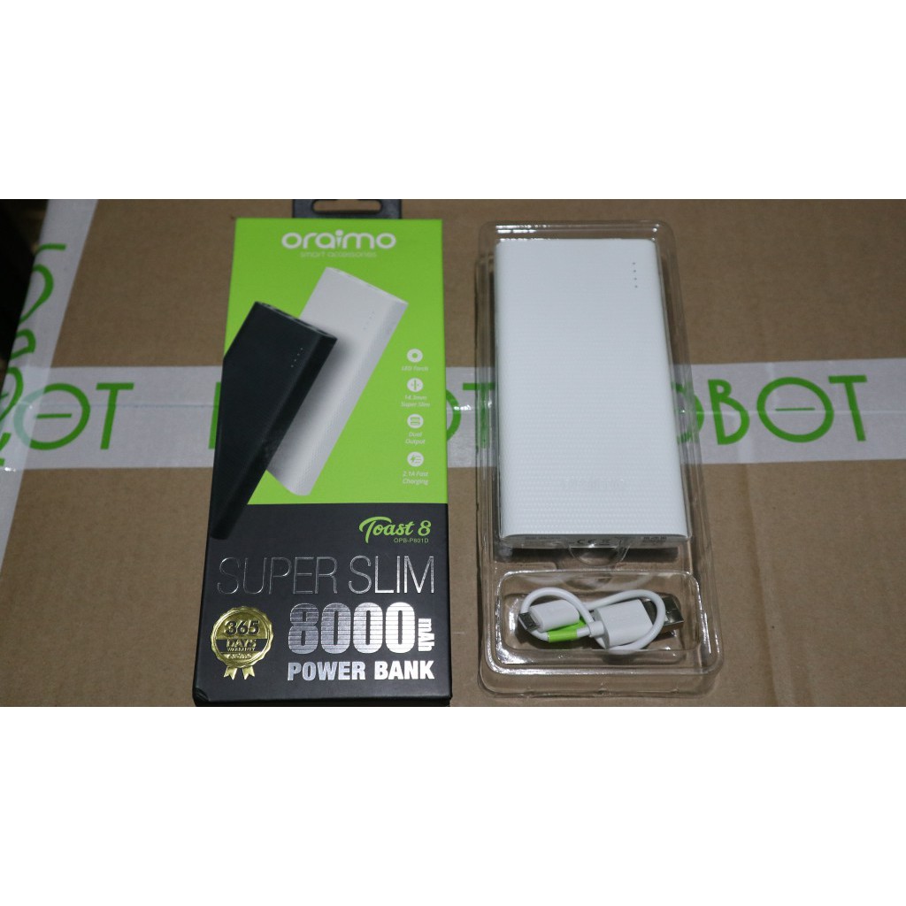 POWERBANK PB ORAIMO OPB-P801D 8000 MAH POLYMER BATTERY TYPE