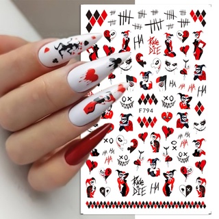 Image of thu nhỏ Stiker Kuku 3D Motif Tengkorak Laba-Laba / Laba-Laba / Ular / Cakaran Darah Untuk Dekorasi Halloween #1