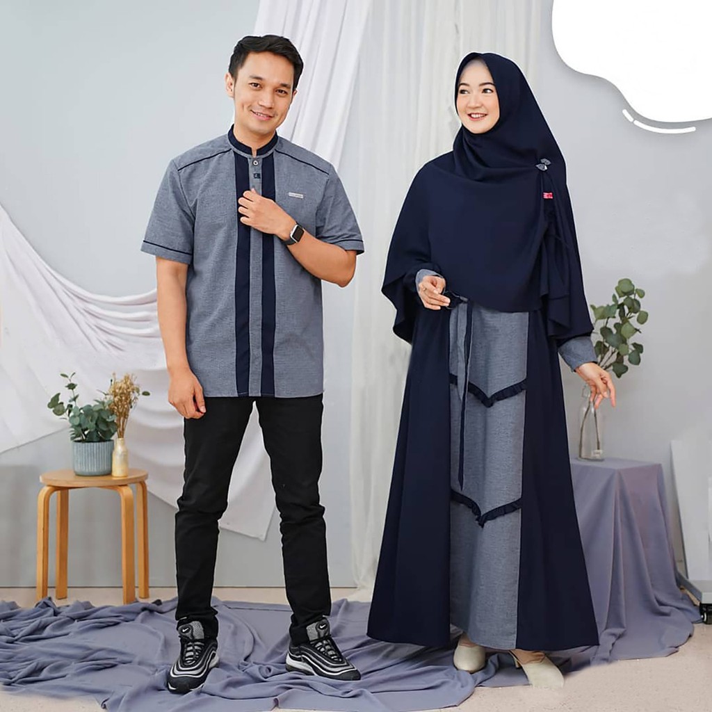 [ COD ] Arsya Couple Baju Gamis Pasangan Cp Syari Edisi Lebaran Fashion Muslim Terlaris