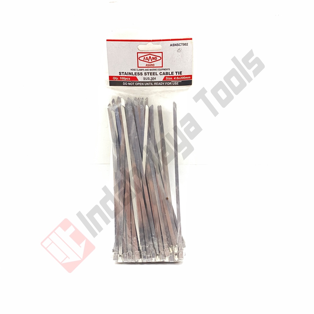 ASANO Cable Ties STAINLESS 4.6 x 150 200 300 360 400 Besi Anti Karat SUS 304 Lakban Knalpot Kabel Tis Tie Tali Ripet