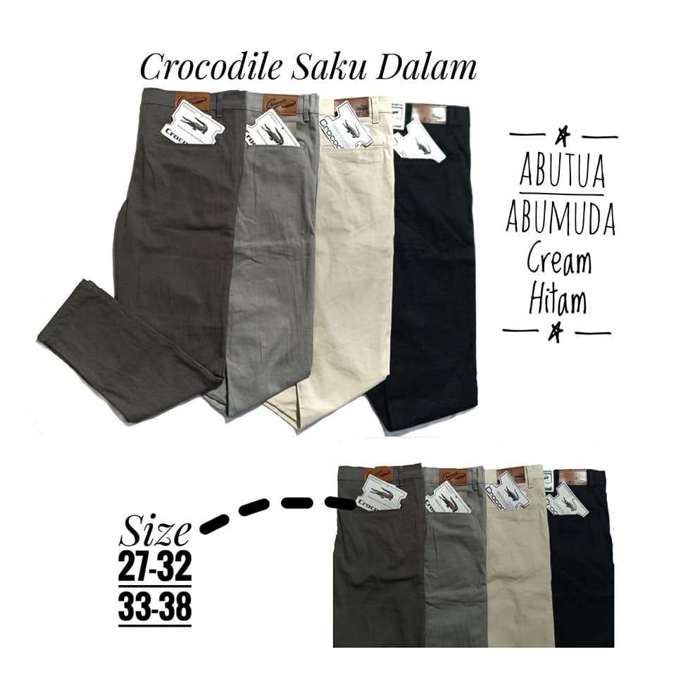 Celana Pria Chino Slim fit Panjang Kerja Kantor Farian HITAM MOCCA ABU GREY KREAM CREAM Sz 27 - 38