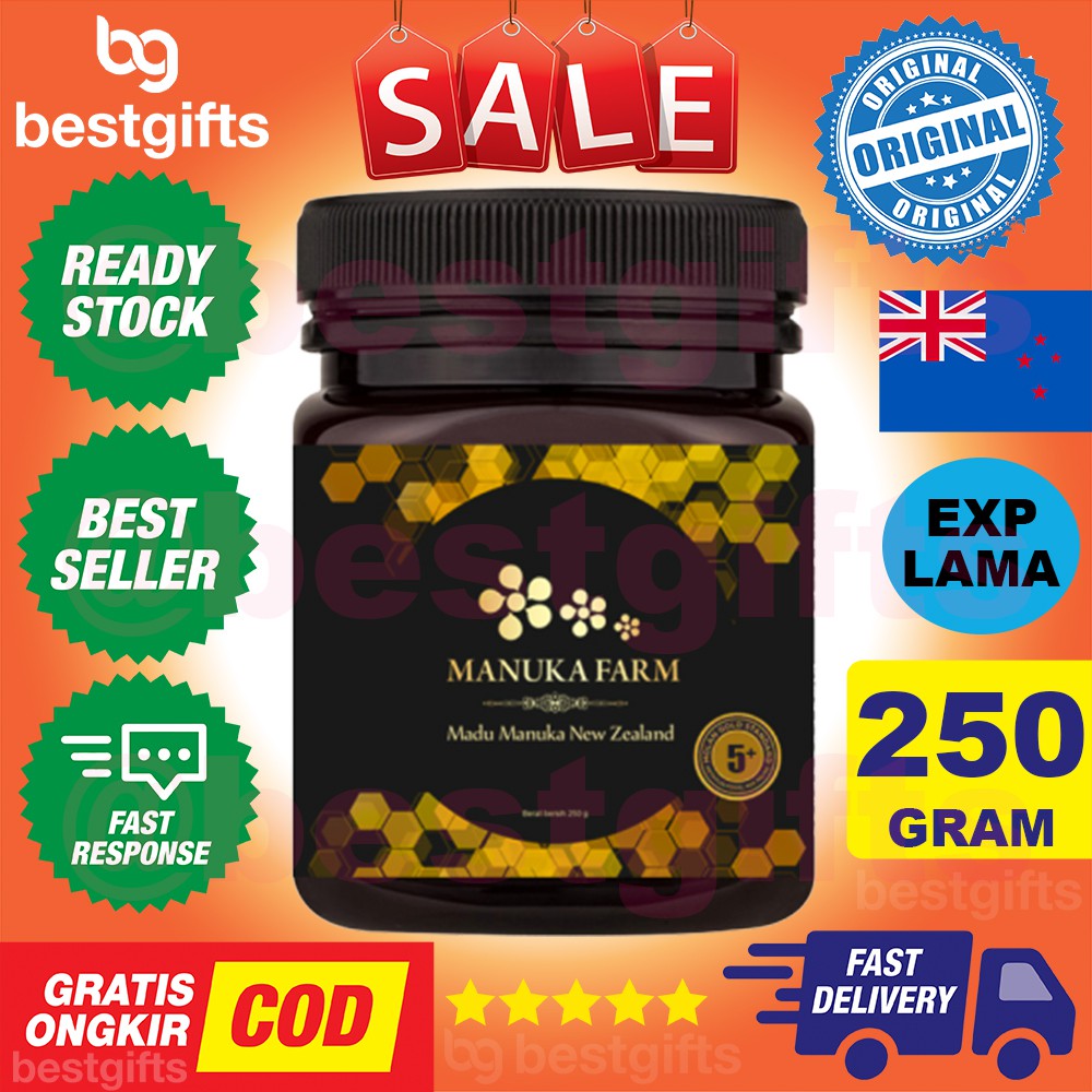 MANUKA FARM MADU MANUKA HONEY MGS5+ MGS5 MGS 5 IMUNITAS DAYA TAHAN TUBUH RADANG SARIAWAN 250 GRAM