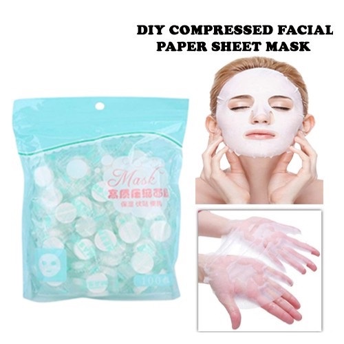 Compressed Mask Sheet Paper Tablet Facial Masker Kertas Tisu Wajah / Masker Wajah Kertas