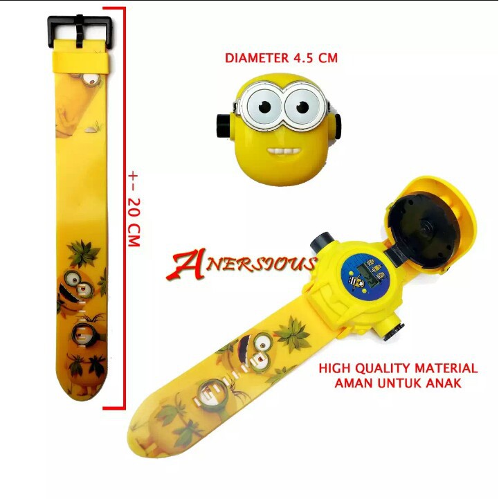 Jam Anak Proyektor Jam Tangan Anak Minion Jam Fashion Anak