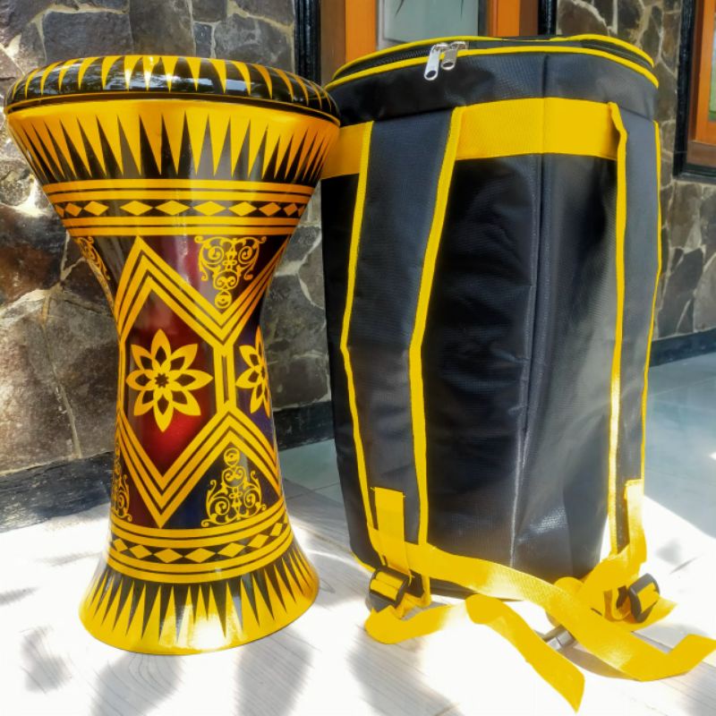 Darbuka motif 8inch Fulset tas+kunci L