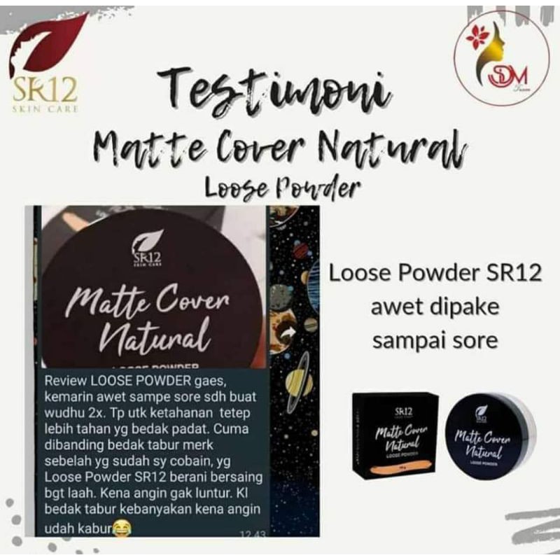 SR12 MATTE COVER NATURAL LOOSE POWDER / BEDAK TABUR SR12