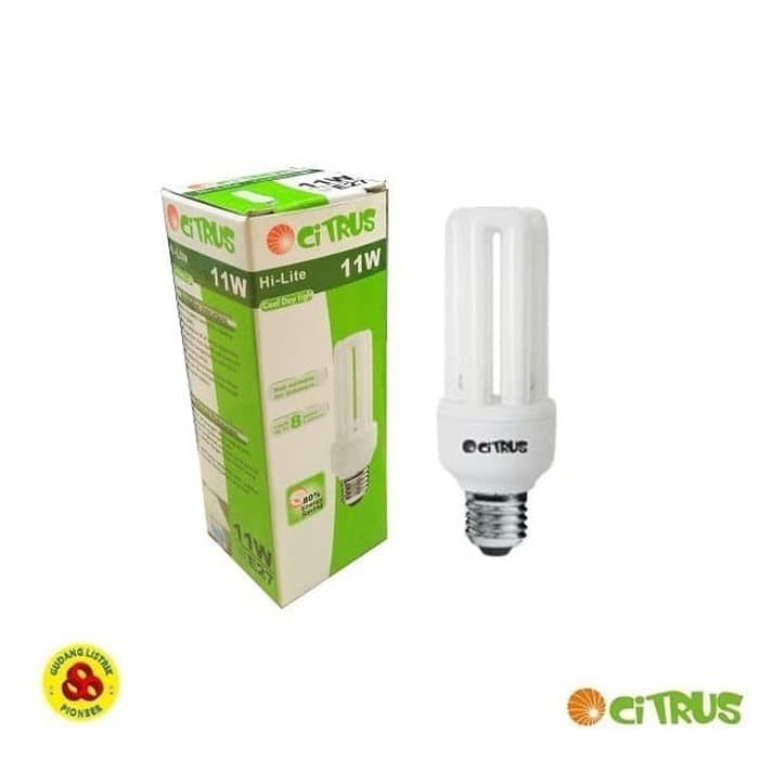 Citrus Lampu Hi-lite 11W E27 Putih 3U Bohlam Hemat Energi 11 Watt CDL