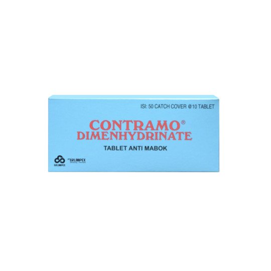 CONTRAMO 50 MG STRIP 10 TABLET - Obat Anti Mabuk Mabok Perjalanan Antimo Muntah Mual Kontramo