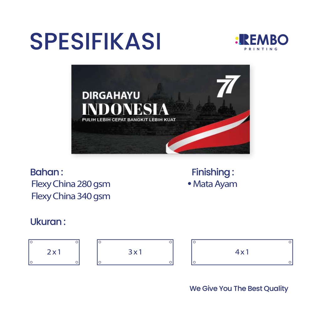 Custom Cetak Spanduk 17 Agustus Baliho Dirgahayu Banner Kemerdekaan HUT RI / CETAK SPANDUK