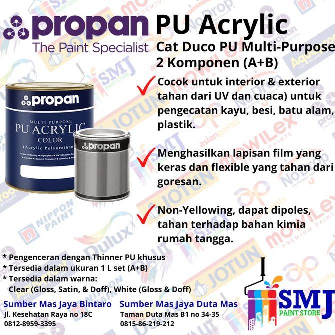 Jual Cat Duco Pu Acrylic Propan Multi Purpose Puc White Gloss L