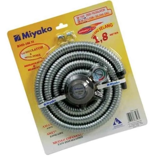 PROMO !!! Miyako Paket Selang Regulator Gas RMS-106M - Silver