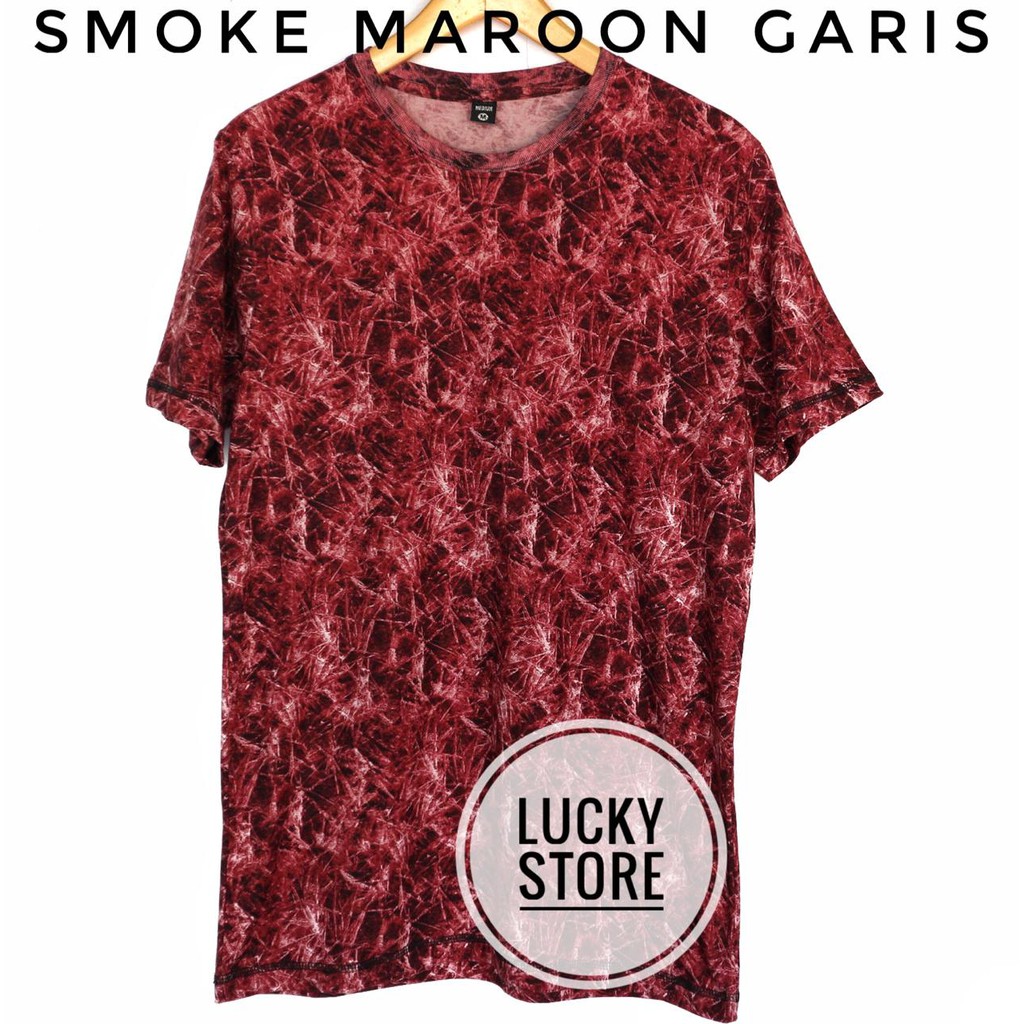  Kaos  Polos  SMOKE MAROON GARIS COTTON COMBED 30S Kaos  