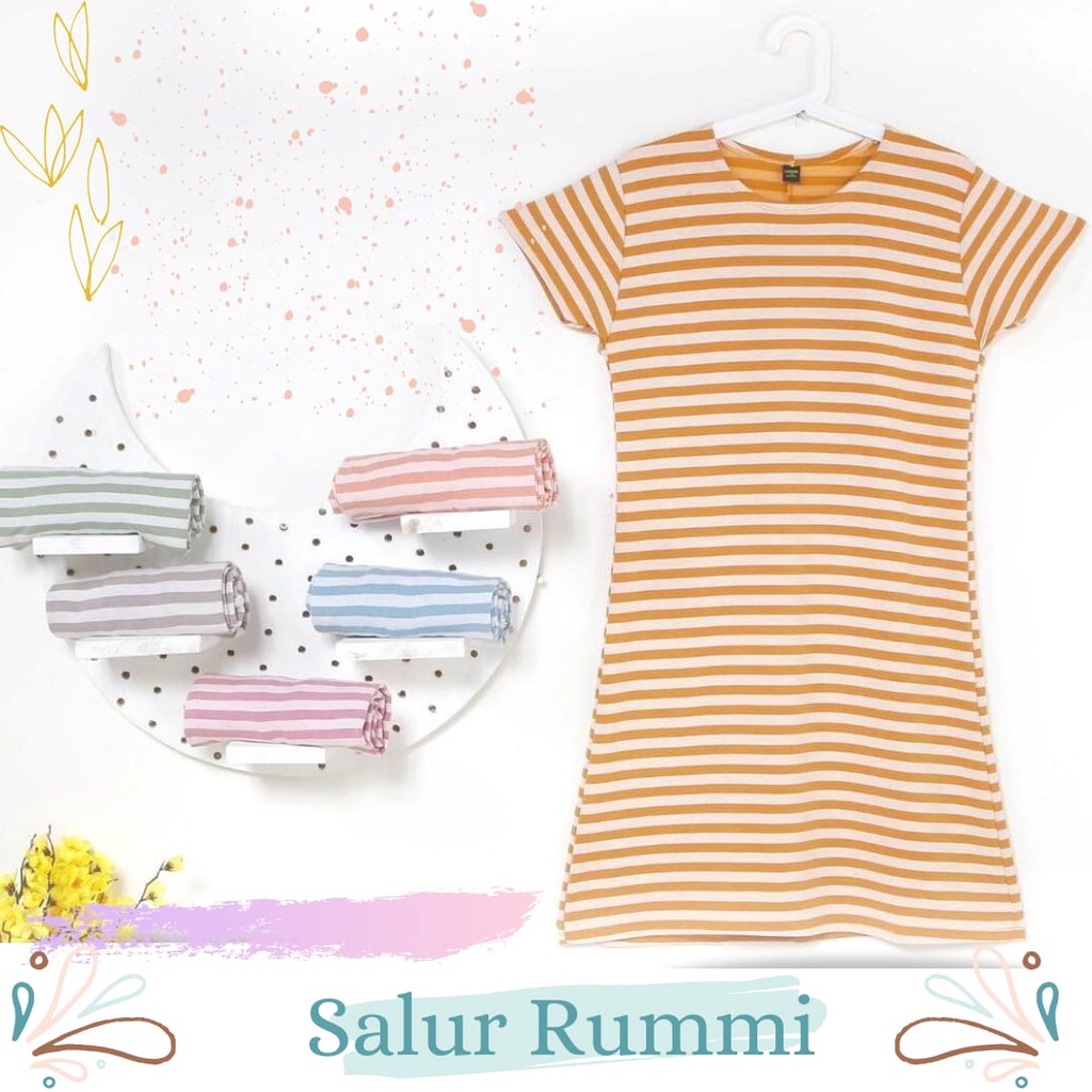 [Lemone] Daster Kaos Pendek / Homedress Motif Salur/Garis