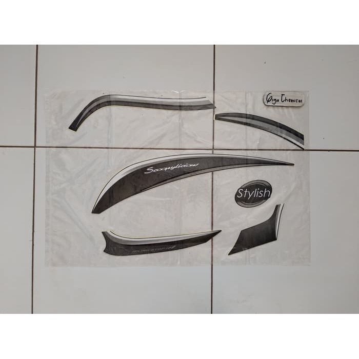 Striping Sticker Lis Honda Scoopy Stylist 2017 2018 Hitam Ori