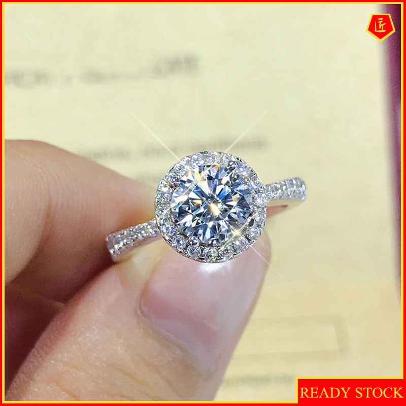 [Ready Stock]Simple Elegant Moissanite Ring Women