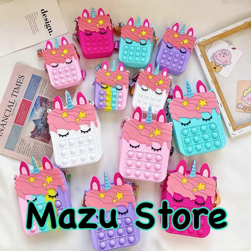 TAS VIRAL ANAK  POPIT JELLY / TAS POP IT ANAK SELEMPANG UNICORN / TAS POP IT ANAK  UNTUK WANITA ATAU PRIA