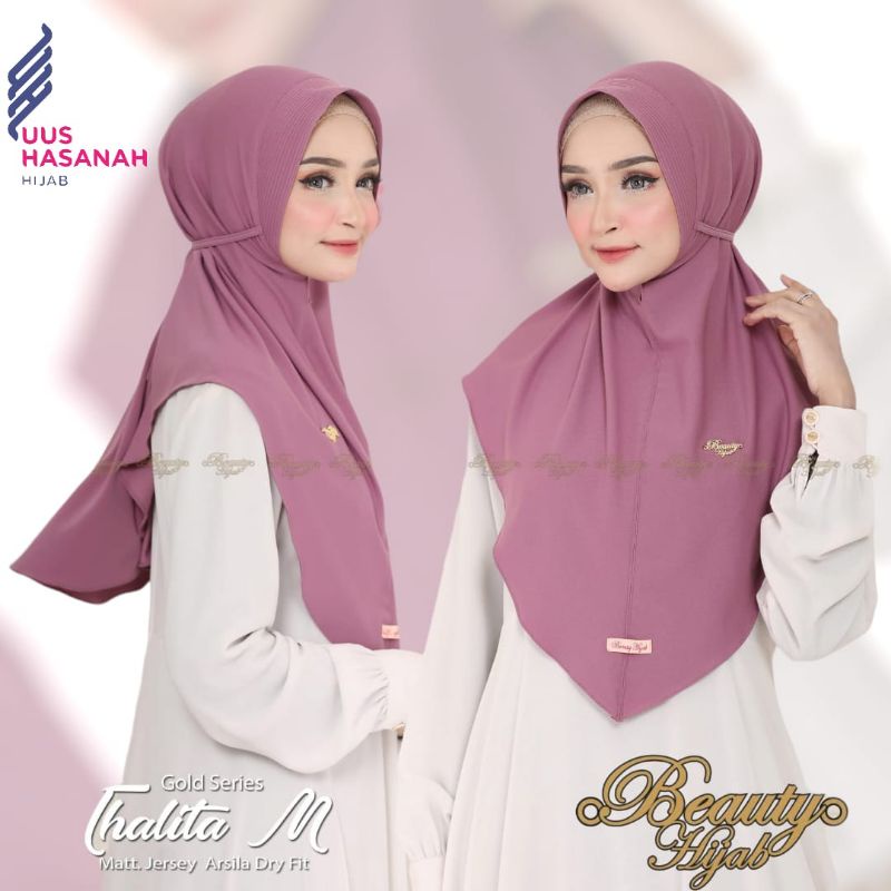 [Ori Beauty Hijab]••THALITA M GOLD SERIES••hijab instan pet tali polos•kerudung intan polos