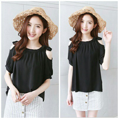 [Blouse Belinda Hitam RO] Blouse Wanita Twiscont Hitam