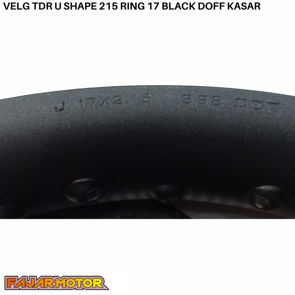 PROMO VELG TDR U SHAPE 215 RING 17 BLACK GOLD