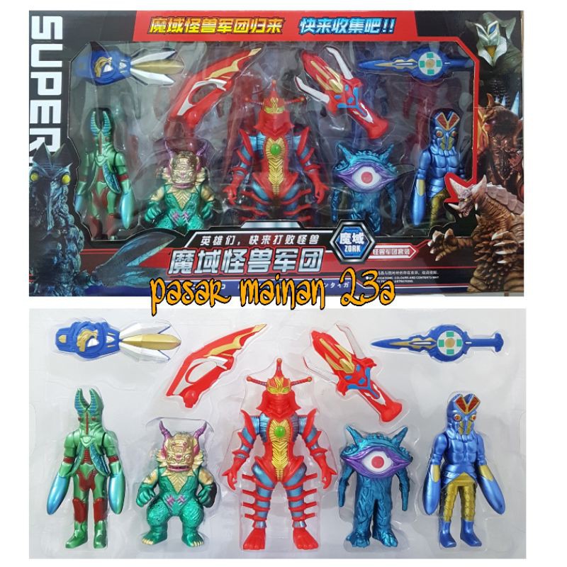 Mainan Figure Ultraman Monster Ultraman Set 17 karakter/pajangan miniatur ultraman