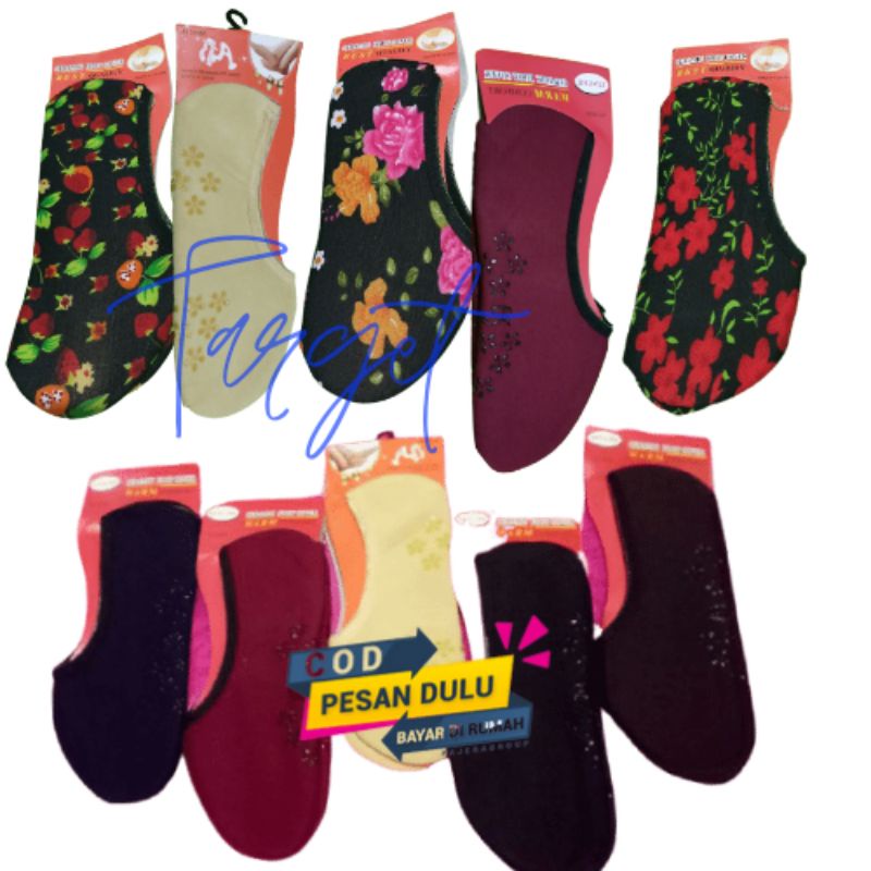 (12 pasang) kaos kaki balet tebal kaos kaki invisible socks wanita dewasa motif dan polos
