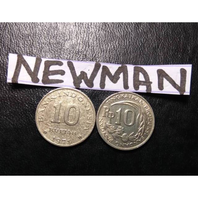 N068 Uang Koin Indonesia Asli 10 Rupiah Kancing 1971p