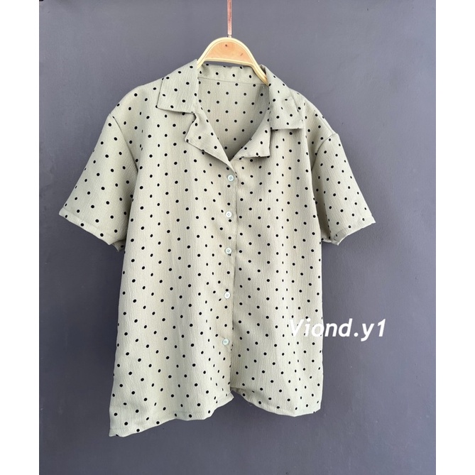 blouse polka/kemeja polka/atasan korea