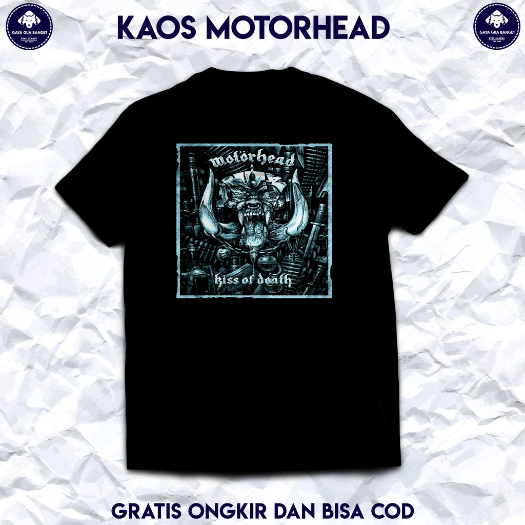 Kaos Baju Musik Band Motorhead. T Shirt Musik Metal Hardcore Band Motorhead Original.
