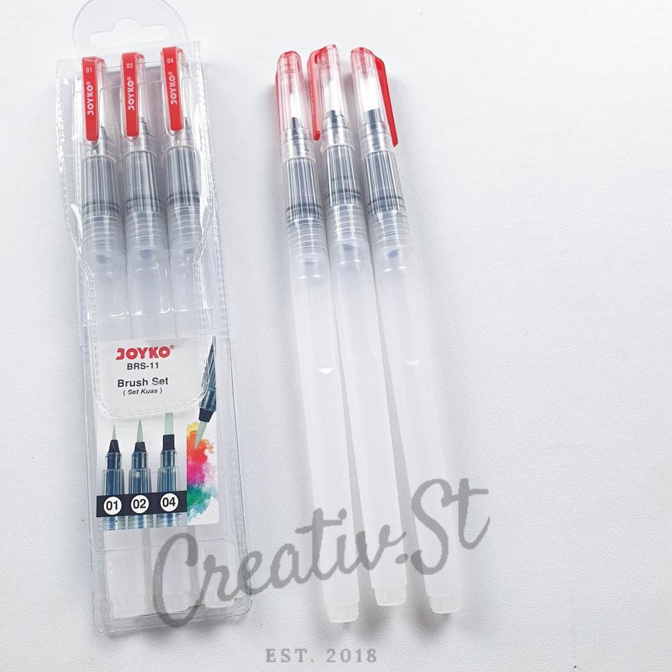 

Joyko Water Brush Kuas Watercolor BRS-11 SET 3 pcs WaterBrush (KODE G6988)